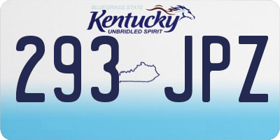 KY license plate 293JPZ