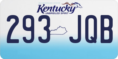 KY license plate 293JQB