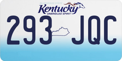 KY license plate 293JQC