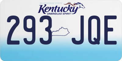 KY license plate 293JQE