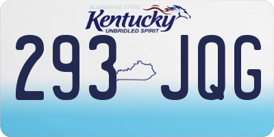 KY license plate 293JQG
