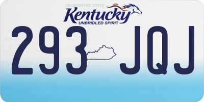 KY license plate 293JQJ