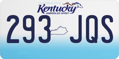 KY license plate 293JQS
