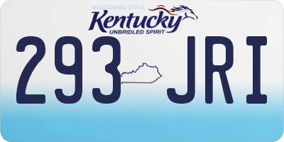 KY license plate 293JRI