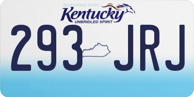 KY license plate 293JRJ
