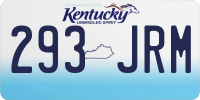 KY license plate 293JRM