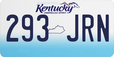 KY license plate 293JRN
