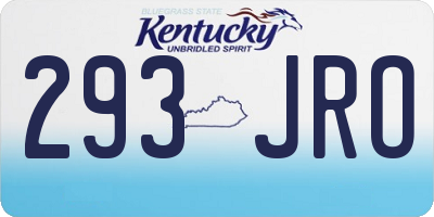 KY license plate 293JRO