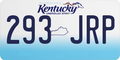 KY license plate 293JRP