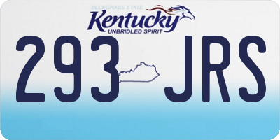 KY license plate 293JRS