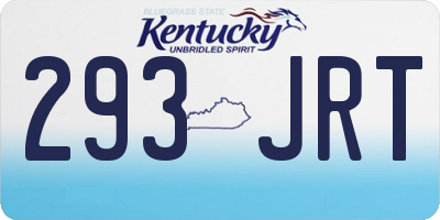 KY license plate 293JRT