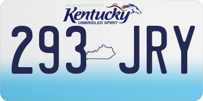 KY license plate 293JRY