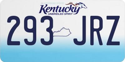 KY license plate 293JRZ