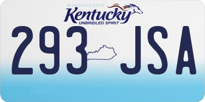 KY license plate 293JSA