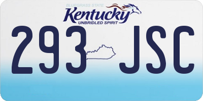KY license plate 293JSC