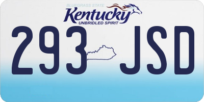 KY license plate 293JSD