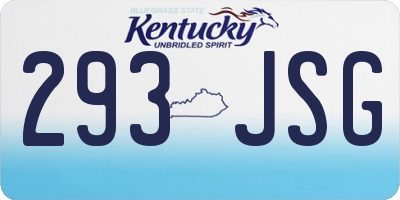 KY license plate 293JSG