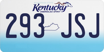 KY license plate 293JSJ