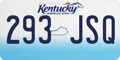 KY license plate 293JSQ