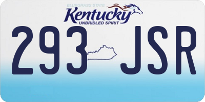 KY license plate 293JSR