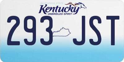 KY license plate 293JST