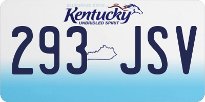 KY license plate 293JSV