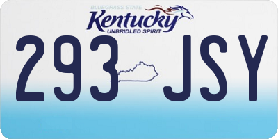 KY license plate 293JSY