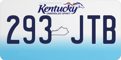 KY license plate 293JTB