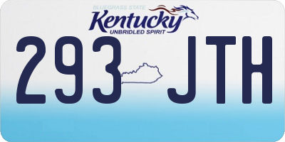 KY license plate 293JTH