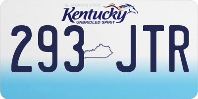 KY license plate 293JTR