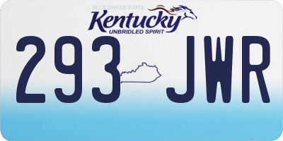 KY license plate 293JWR