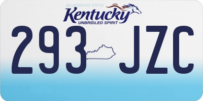 KY license plate 293JZC