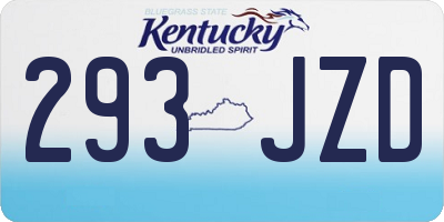 KY license plate 293JZD