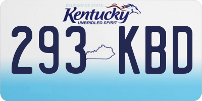 KY license plate 293KBD