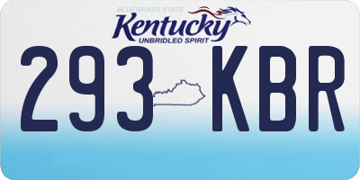 KY license plate 293KBR