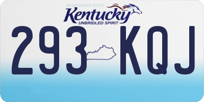 KY license plate 293KQJ