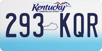 KY license plate 293KQR