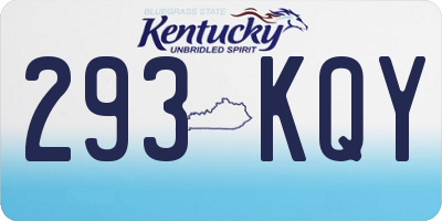 KY license plate 293KQY