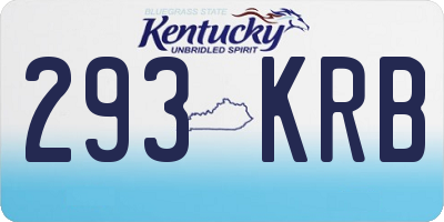 KY license plate 293KRB