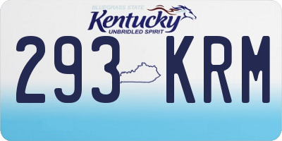 KY license plate 293KRM