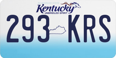 KY license plate 293KRS