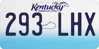 KY license plate 293LHX