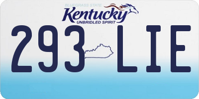 KY license plate 293LIE
