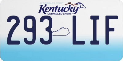 KY license plate 293LIF