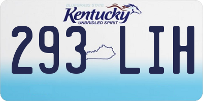 KY license plate 293LIH