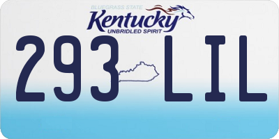 KY license plate 293LIL