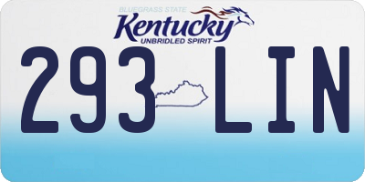 KY license plate 293LIN