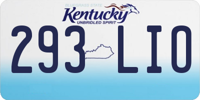 KY license plate 293LIO