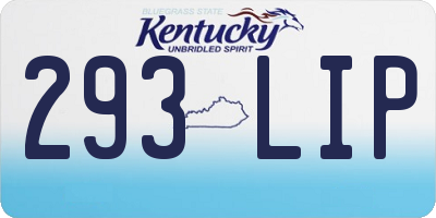 KY license plate 293LIP