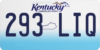 KY license plate 293LIQ
